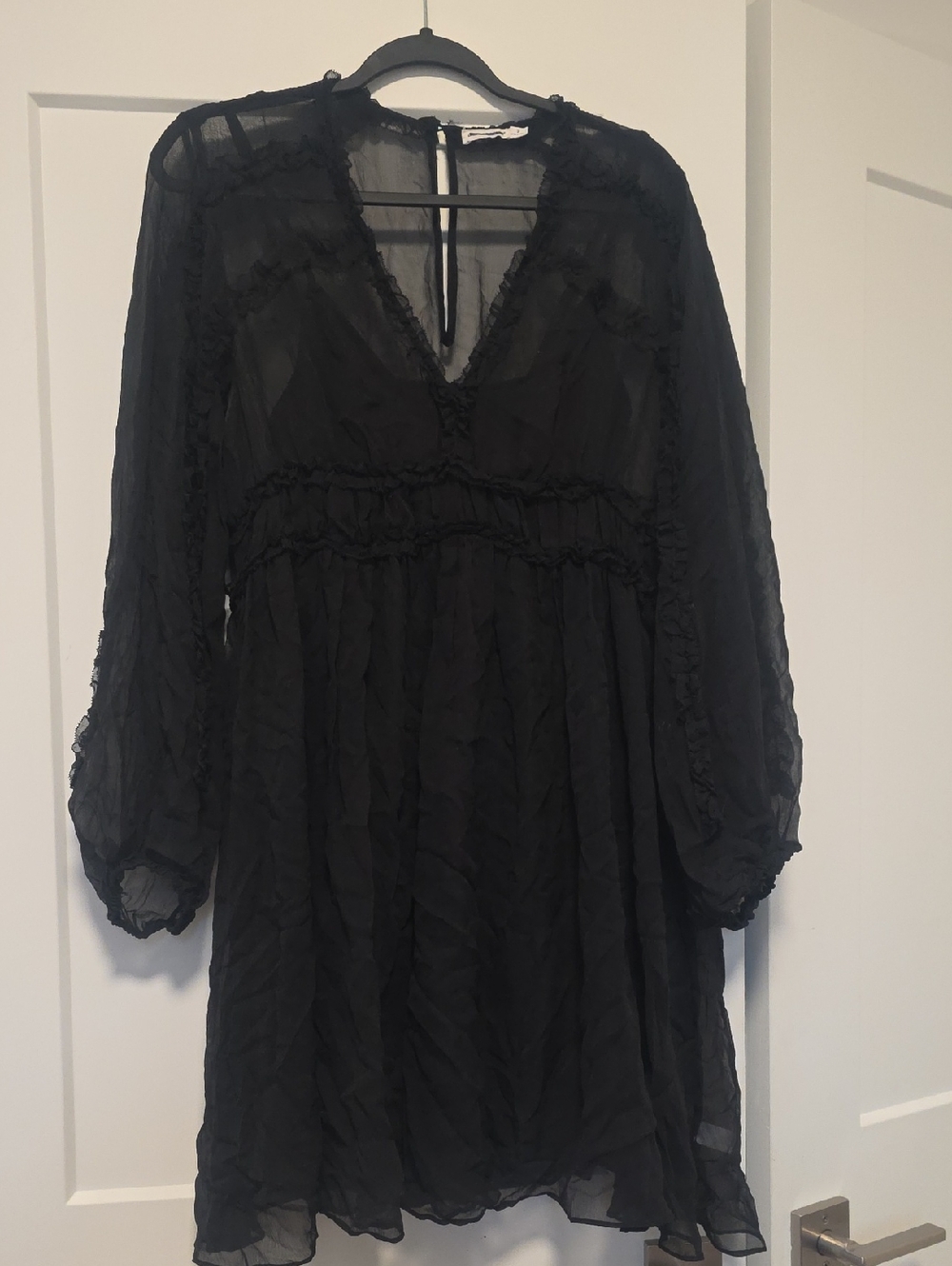 "Unsubscribed" Black Silk Midi Dress NWOT